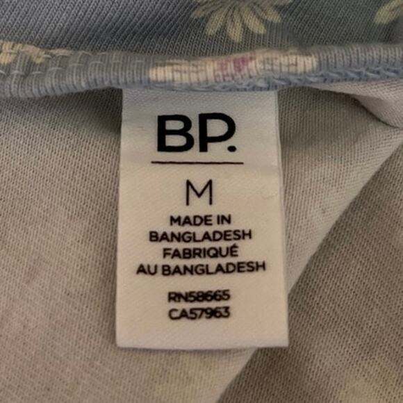 Nordstrom BP Blue White Daisy Knit Stretch Scoop Neck Cami Crop Tank Top Size M - Picture 4 of 5